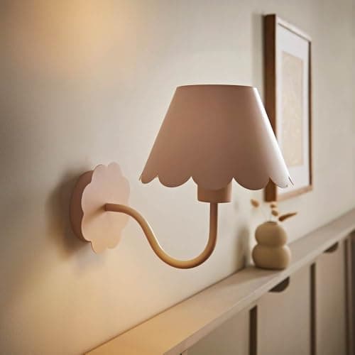 Image of ValueLights | Hallie Pair of Pink Scallop Rechargeable Wall Lights | Wall Lights, Home Décor & Improvement Essential