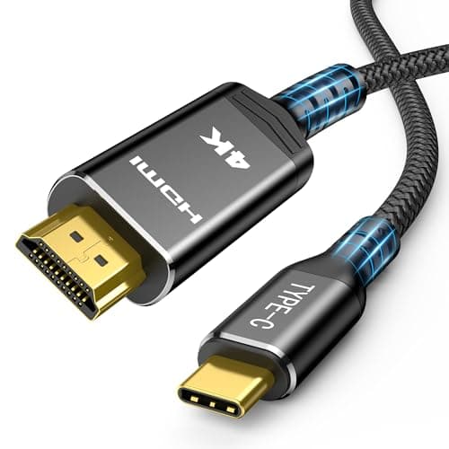 Image of Highwings USB C to HDMI Cable 1m Black,4K@60Hz UHDThunderbolt 3 to HDMI Cable[Anti-Interference][Gold-Plated] Compatible for iPhone 16/15 Pro, for MacBook Pro/Air, for Surface, for Galaxy S10/S9 etc