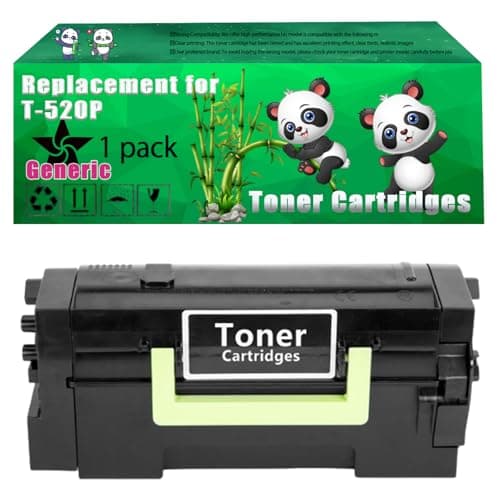 Image of Replacement T-520P Toner Cartridges Compatible for Toshiba E-Studio 520 P E-Studio 525 P Printers, Up to 35000 Pages, Vivid Colors, Contains Chip (1 Pack Black)