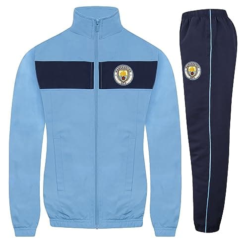Image of Manchester City F.C. Official Football Gift Boys Tracksuit Set 6-7 Years, Navy Blue