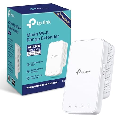 Image of TP-Link RE300 AC1200Mbps WiFi Extender Booster Dual Band, EasyMesh, WiFi Booster Range Extender, Internet Booster, Access Point, Works with Any WiFi Router, App Control Easy Setup, UK Plug