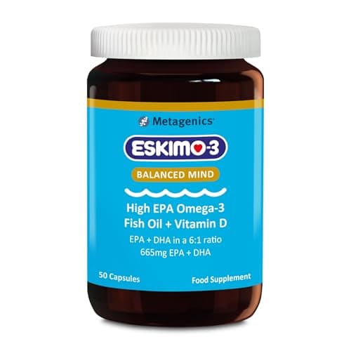 Image of Metagenics Eskimo-3 Balanced Mind- High EPA Omega-3 Fish Oil + Vitamin D - 50 Capsules