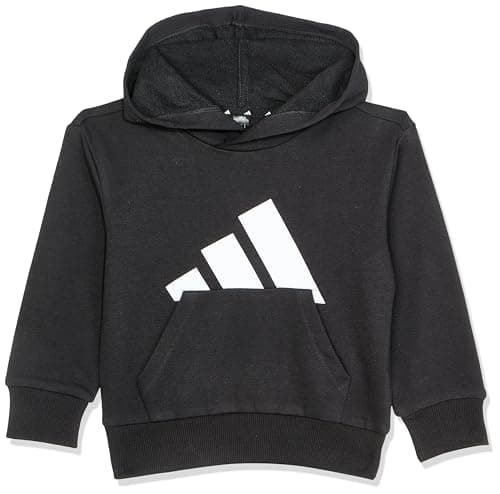 Image of adidas Unisex Kids Essentials Big Logo Hoodie Sweatshirt, black/white, 5-6 Years