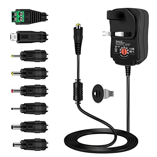 Image of Universal Power Adapter 12W,Etopgo AC Adapters DC Power Supply Multi Voltage 3V 4.5V 5V 6V 7.5V 9V 12V 1A With 8 Tips For Electronic Devices LED Strip Lights CCTV Camera TV-Box Speakers Router Tablet