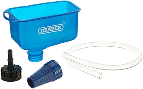 Image of Draper Engine Oil Fuel Funnel with Flexible Hose | Wide Mouth Multifunctional Extra Large Funnel for Car Automotive | 26327, Blue