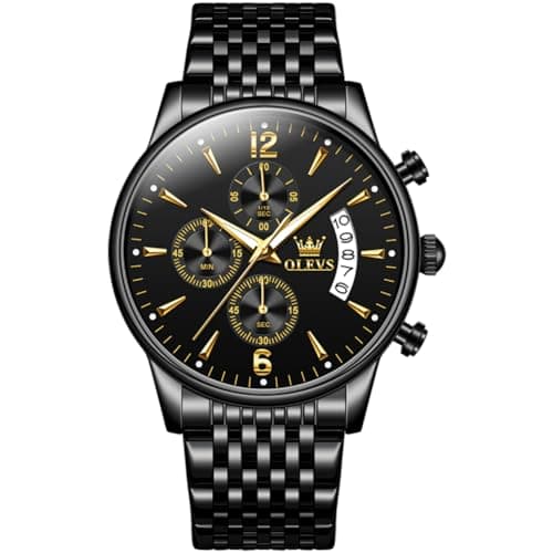 Image of OLEVS Mens Watches Analog Quartz Watch Stainless Steel Strap Waterproof 30M Luminous Hands Multifunction Dial Date Calendar Business Casual Wrist Watch for Men