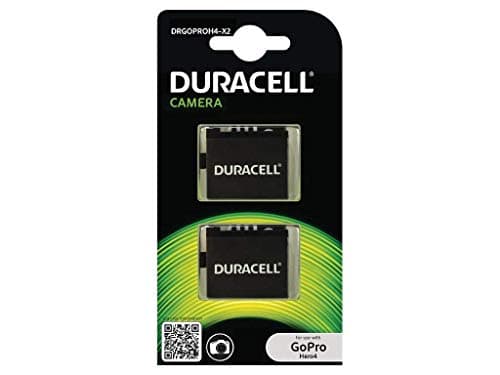 Image of Duracell DRGOPROH4-X2 Battery for GoPro Hero 4 AHDBT-401, 2 Pieces, Black