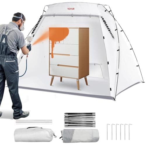 Image of VEVOR Portable Paint Booth, Larger Spray Paint Tent with Built-in Floor & Mesh Screen & Windproof Hooks, Painting Tent Station for Furniture DIY Hobby Tool, 7.5x5.2x5.2ft Spray Paint Shelter