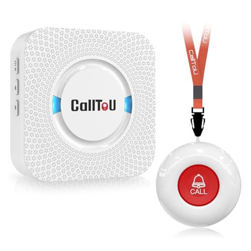 Image of CallToU Wireless Personal Alarms for Elderly Call Button Panic Alarm 500ft Nurse Call Bell Patient SOS System for Home/Personal Caregiver Pager with 1 UK Plug-In Receiver 1 Waterproof Button