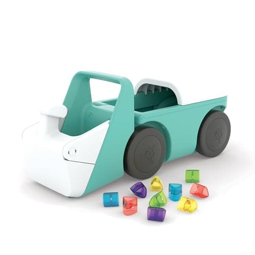 Image of Chillafish Blockie CPBL01MIN 4-Wheel Toddler Ride-On Toy Tidy and Play Function Includes 10 Colourful Building Blocks Educational Toy to Promote Motor Skills and Balance
