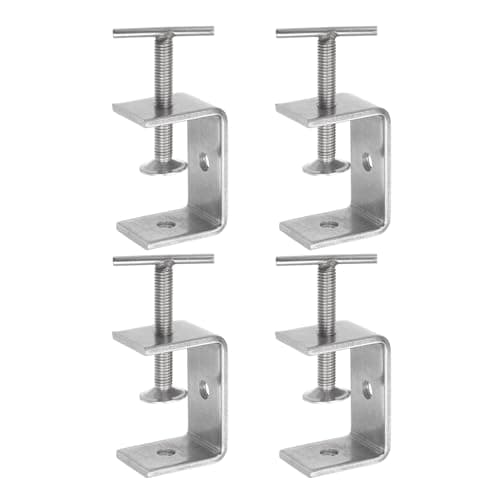 Image of sourcing map Stainless Steel C-Clamp 2.13 Inch / 60mm Wide Jaw Opening 0-54mm Range Stainless Steel C-Clamp with T-Bar Handle for Woodworking Welding Building Household Mount 4Pcs
