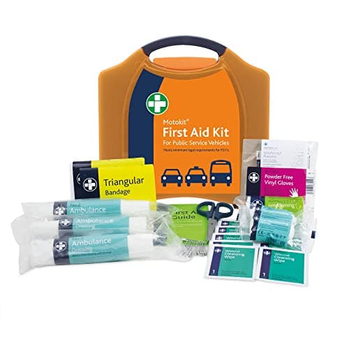 Image of Public Service Vehicle First Aid Kit - PSV - in Large Orange Compact Aura Box - Wall Mountable Bracket