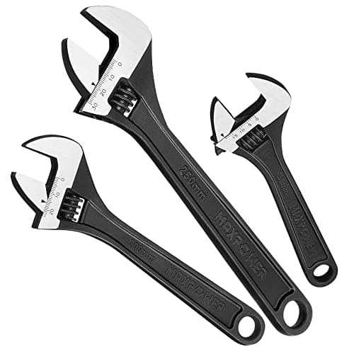 Image of MAXPOWER Adjustable Spanner Set, 3PCs Adjustable Wrench Set, Black - 150mm, 200mm & 250mm