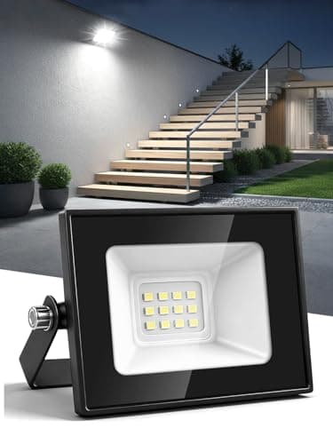 Image of Litglobe 10W LED Floodlight Outdoor,1000LM Super Bright LED Security Lights,6500K Cold White Flood Lights Outdoor,IP66 Waterproof Outside Lights,Outdoor Light for Yard Garden Garage