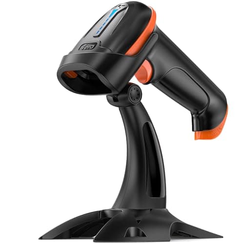 Image of Tera 1D 2D QR Wireless Barcode Scanner 2.4GHz wireless & USB 2.0 Wired 1D 2D QR Bar Code Scanner Cordless CMOS Image Barcode Reader for Mobile Payment Computer Screen Reader with Stand, D5100-Z