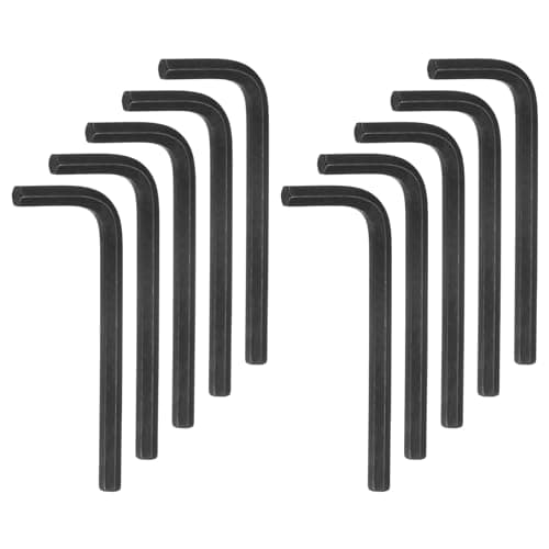 Image of sourcing map 10pcs Hex Key Wrench 6mm L-Shape Hexagon Metric Wrenches Chrome Vanadium Steel Repairing Tool for Home Repair, Black