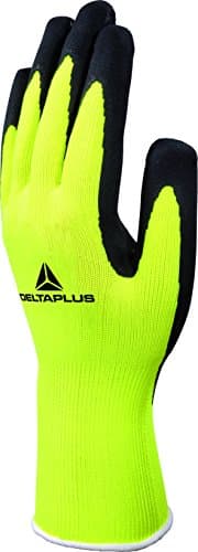 Image of Elvex Delta Plus VV73310 Safety Gloves -Latex Foam Coated - Size Capacity, Volume, Polyester, 10, Flourescent Yellow