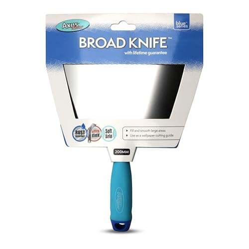 Image of Axus Decor Stainless Steel Broad Spatula (Blue Series) Flexible Wide Filling Knife - 200mm, Filler Knife - Putty Knife for Professional & DIY Projects - Anti Rust Blade and Soft Grip Ergonomic Handle