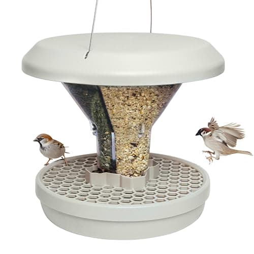 Image of Bird Feeders Hanging Station - Davos - Smart Bird Feeder - No Mess Bird Seed - Seed Tray - Gardening Gifts - Bird Watching Gifts - Bird Table - Robin Food - Blackbird