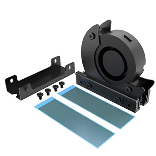 Image of Akasa Gecko Cooler, M.2 NVMe PCIe & SATA Drives Cooler, Built-in Cooling Fan, Aluminum Heatsink for 80mm 2280 M.2 SSD, Includes Double Silicone Thermal Pad, A-M2HS03-BK
