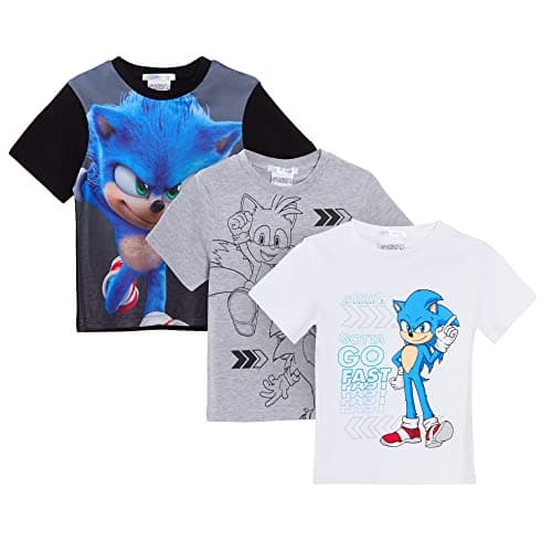 Image of Sonic The Hedgehog Boys T-Shirts (Pack of 3) Multicoloured 7-8 Years