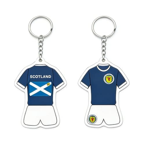 Image of KTGUK Football Keyring,Double-Side Scotland Football Keyrings,Soccer Shirt Keychain with Scotland Jersey Design,for Boyfriends Boys Men Soccer Ball Fan Merchandise Gifts