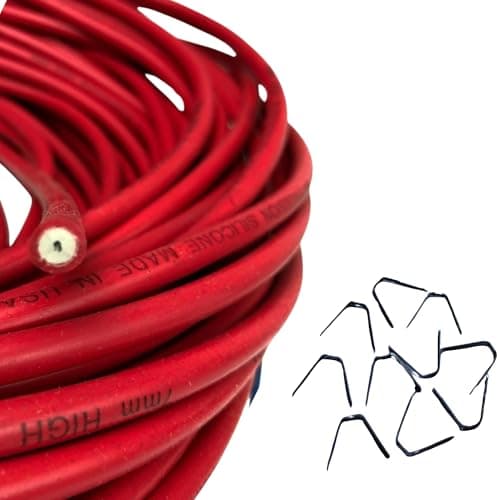 Image of ACC Parts HT Ignition Lead Cable with Crimp Connector Spike Inserts 2 Metre High Performance Spark Plug Wire 8mm with 10 Piece Spikes Inserts (Red, 2 Metres - 8mm)