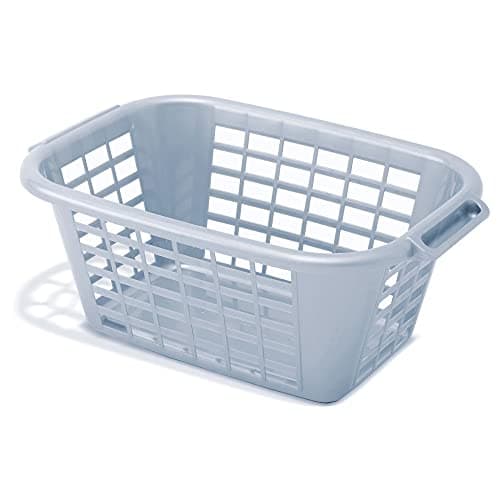 Image of Addis Eco 100% Recycled Plastic Large Rectangular Laundry Washing Basket, 40 litre, Light Grey 518380