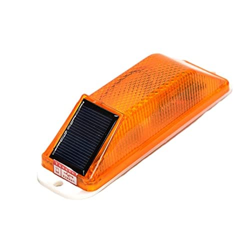 Image of Jiakalamo Solar Warning Light, Sensitive LED Warning Lamp Strobe Flash Warning Lamp Safety Road Signs Night Flash Traffic Light(Orange)