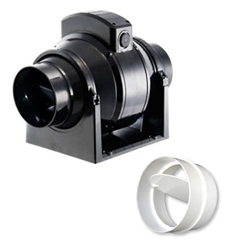 Image of Manrose MF100T in-Line Extractor Fan with Timer 100mm/4" + in-Line Back Draught Shutter