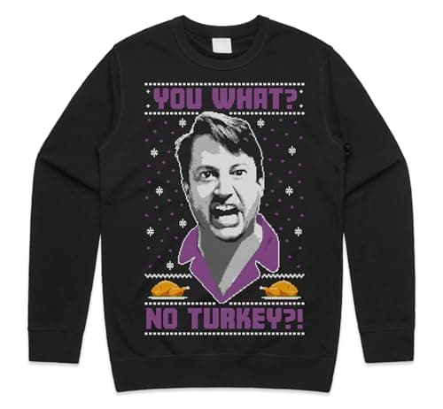 Image of Sanfran Clothing You What No Turkey? Christmas Top Xmas Mark Corrigan Funny Ugly Knitted Gift UK British TV Meme Jumper Sweater Sweatshirt 4XL / Black