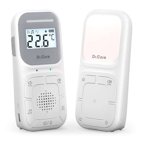 Image of Dr. Care Neo Baby Audio Monitor With Two-Way Talk Back Intercom, VOX, Built-in Nightlight, Lullabies, Vibrating Sound-Alert, 1000ft Range, Baby Audio Monitor Speaker & Mic, No WiFi