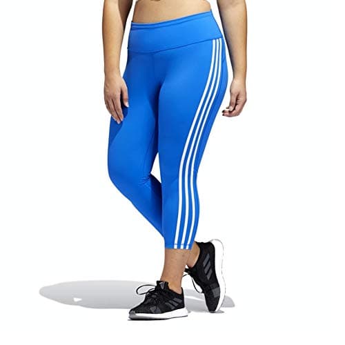 Image of adidas Women's Believe This 3-Stripes 7/8 Tight Glory Blue/White 1X