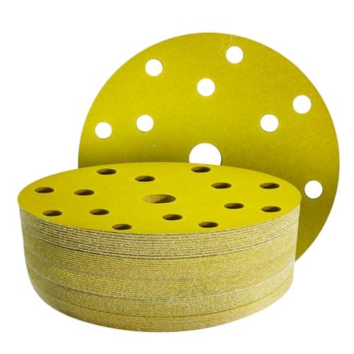 Image of GZKTY 50Pcs 150mm Sanding Discs - 600 Grit Aluminium Oxide - 15 Hole for Random Orbital Sander - Hook & Loop Backing - Suitable for Wood, Metal, Plastic & Paint
