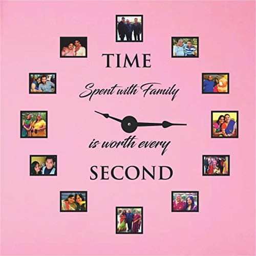 Image of ZOCI VOCI Family Photo Frame Wall Clock 60 = 5 feet Multi 60" = 5 feet