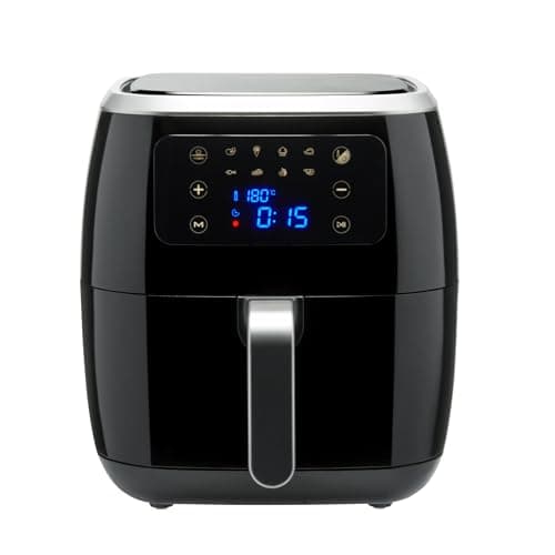 Image of Amazon Basics 6 litre Air Fryer with Digital Touchscreen and 8 Cooking Presets, Black