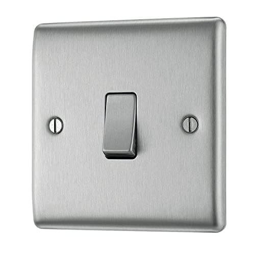 Image of BG Nexus NBS Range Brushed Steel Switches & Sockets - Full Range of Matching Items (1 Gang, 2 Way Light Switch)