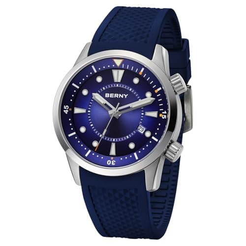 Image of BERNY Diving Watch for Men Automatic Mechanical Wristwatch with Screw-Down Crown 20ATM Waterproof