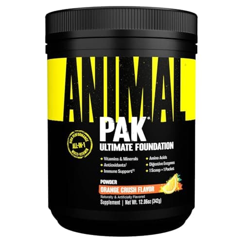 Image of ANIMAL Pak Powder Orange – Multivitamin Powder for Sports & Fitness, with Vitamin B Complex, zinc, Minerals & Amino acids – Supplement for Energy, Immune System & Muscle Building, 342 g