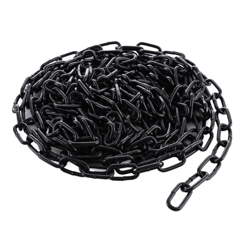 Image of JMIATRY 6 Metres Length 304 Stainless Steel Chain, 4mm Heavy Duty Chain Links, Black Galvanized Steel Welded Link Chains Lift for Fence Gate, Garage Doors, Swing Chains and Bicycle Security Lock
