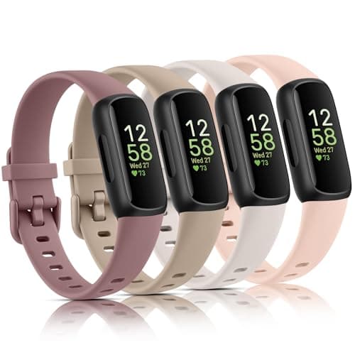 Image of Straps for Fitbit Inspire 3 Strap for Women Men, 4Pack Silicone Strap Sport Replacement Wristband for Inspire 3