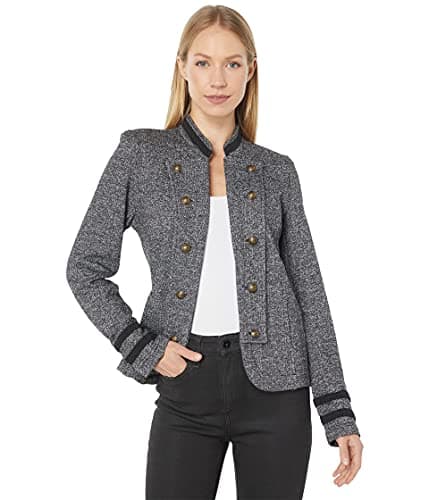 Image of Tommy Hilfiger Women's Classic Tommy Open Front Band Jacket Casual Blazer, Black Multi, XXL