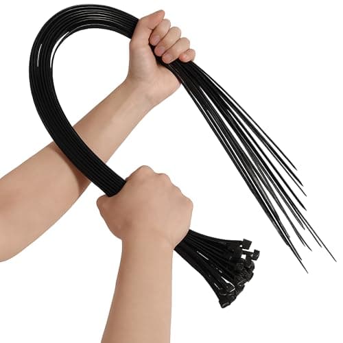 Image of On1shelf® Cable Ties, 900mm x 9.0mm, 35.4" Premium Tie Wraps, Strong and Long Nylon Zip Tie (5, Brown)