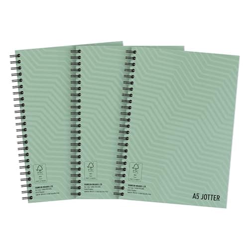 Image of Summit A5 Metallic Wirebound Notebook – 3 Pack, Ruled Pages for School, Work & Journaling, Lay-Flat Durable Binding
