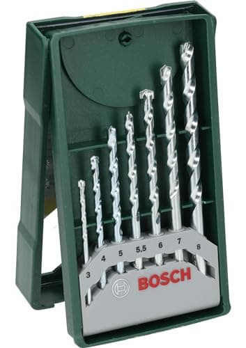 Image of Bosch Accessories 2607019581 Masonry Mini X-Line Drill Set, 160mm x 83mm x 21mm, 7 Pcs, Pack of 7 Silver