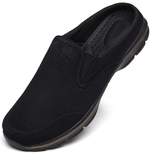 Image of Unisex Slippers Casual Clog House Shoes Comfort Slip-On Walking Mules with Indoor Outdoor Anti-Skid Sole for Men and Women, All Black, 5 UK