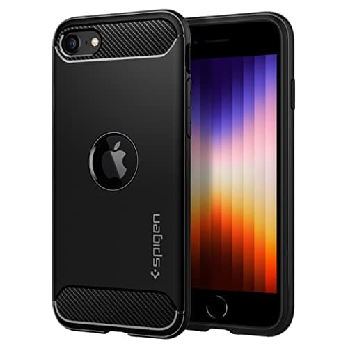 Image of Spigen Rugged Armor Case Compatible with iPhone SE/8/7 - Matte Black