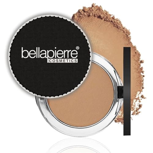 Image of Bellapierre Compact Mineral Foundation SPF 15 – Pressed Powder Makeup Base, Concealer & Setting Powder in One, Lightweight Mineral Formula, Talc-Free, Paraben-Free, Cruelty-Free – 0.35 oz- Nutmeg