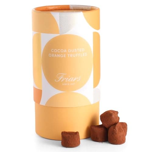 Image of Friars Cocoa Dusted Orange Chocolate Truffles - 150 g | Luxury Rich Truffles With Light Cocoa Powder Dusting | Indulgent Gourmet Flavour | Silky, Smooth & Sweet | Great Gift for Chocolate Lovers