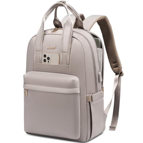 Image of LOVEVOOK Laptop Backpack Womens, 15.6 inch Rucksack Bag for Women, Large Ladies Backpacks Waterproof School Bags with USB Port, Fashion Daypacks Back Pack for Uni College Work Travel, Grey
